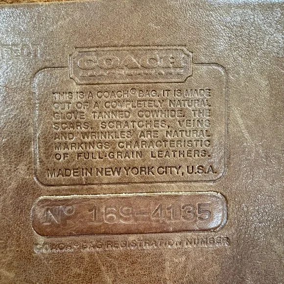 Rare Vintage (70s/80s) Coach Camel Brown Leather Crossbody Zip Bag Made in NYC - Picture 11 of 11